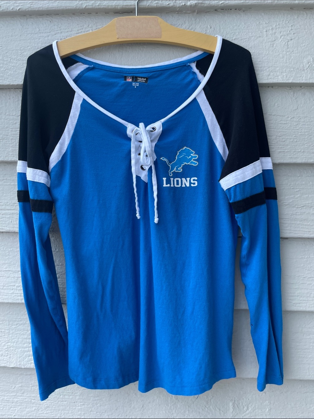 Women's Lace-Up Long Sleeve Top - Blue